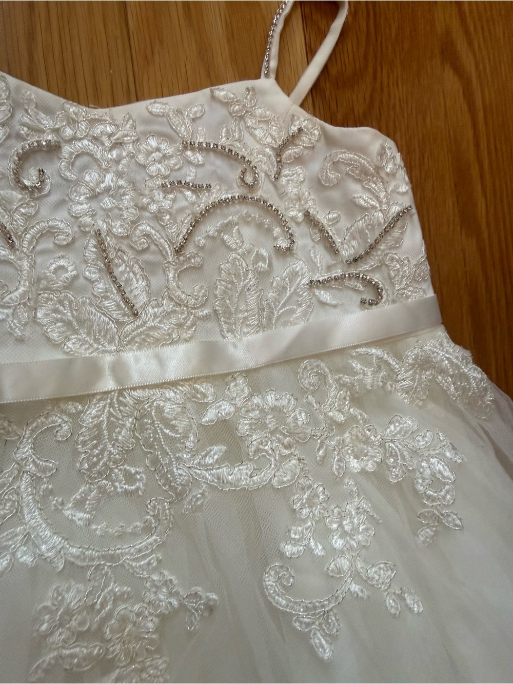 White David's Bridal Flower Girl Tulle Dress - Picture 7 of 12
